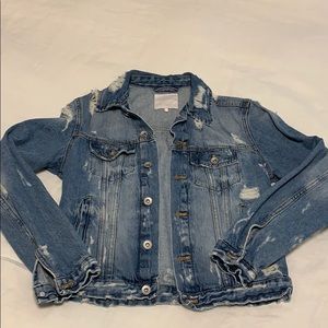 Zara distressed jean jacket